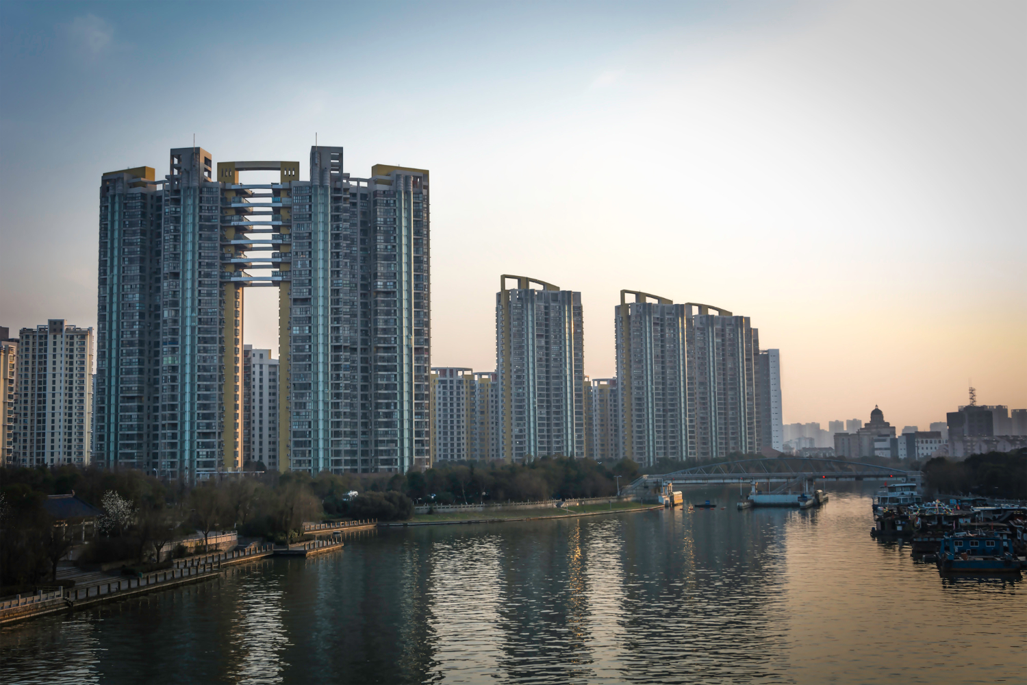 Cityscape at sunset representing vision