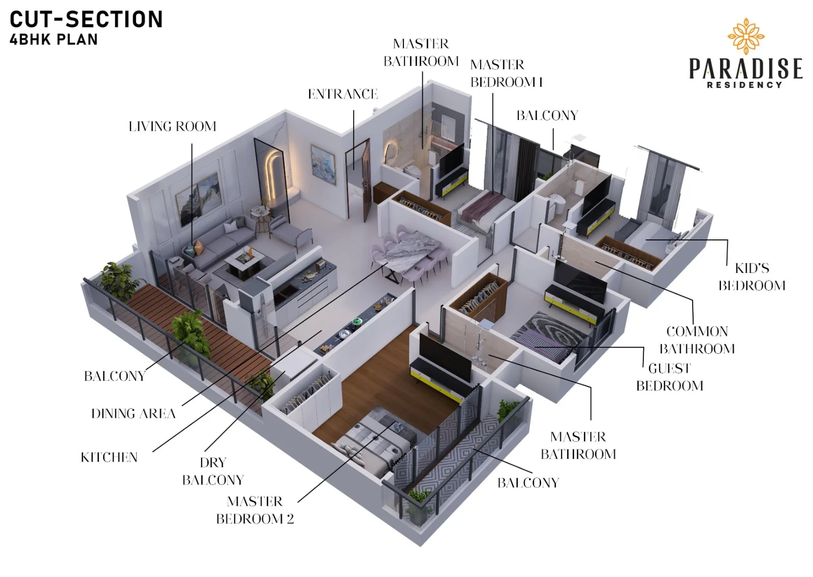 4 BHK floor plan
